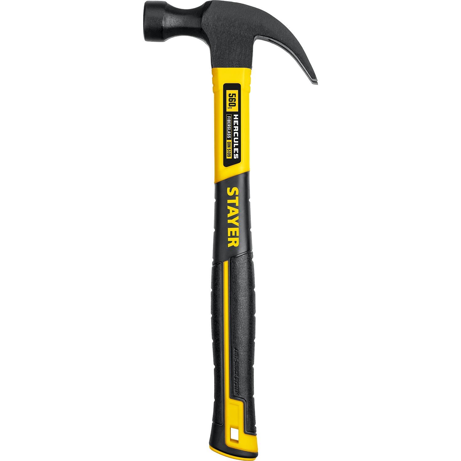 STAYER  Hercules, 560 г, молоток-гвоздодёр столярный с фиберглассовой рукояткой, Professional (2026-560)