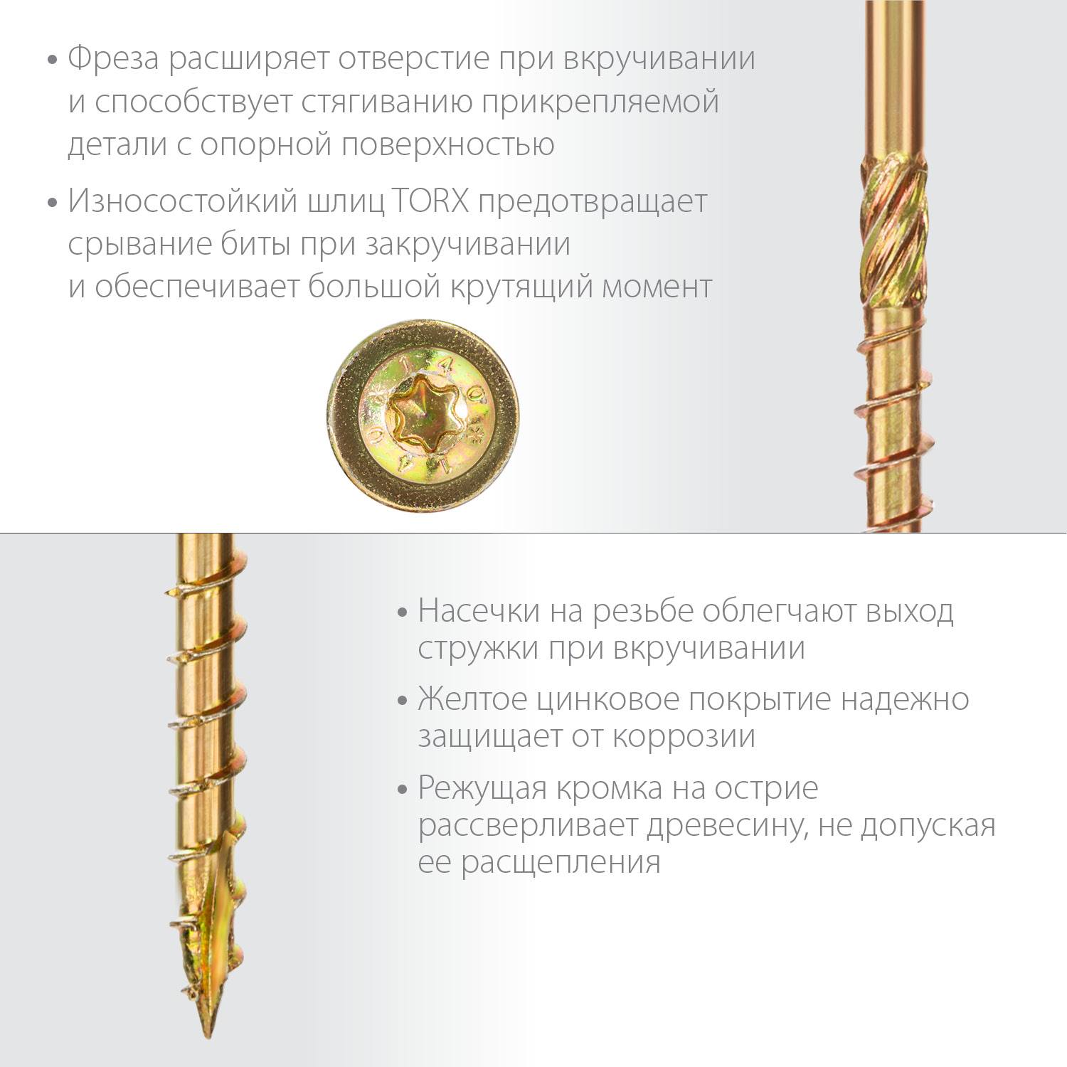 ЗУБР  КС-Т, 160 х 6.0 мм, TX30, тарельчатая головка, желтый цинк, 100 шт, конструкционный саморез, Профессионал (30051-60-160)
