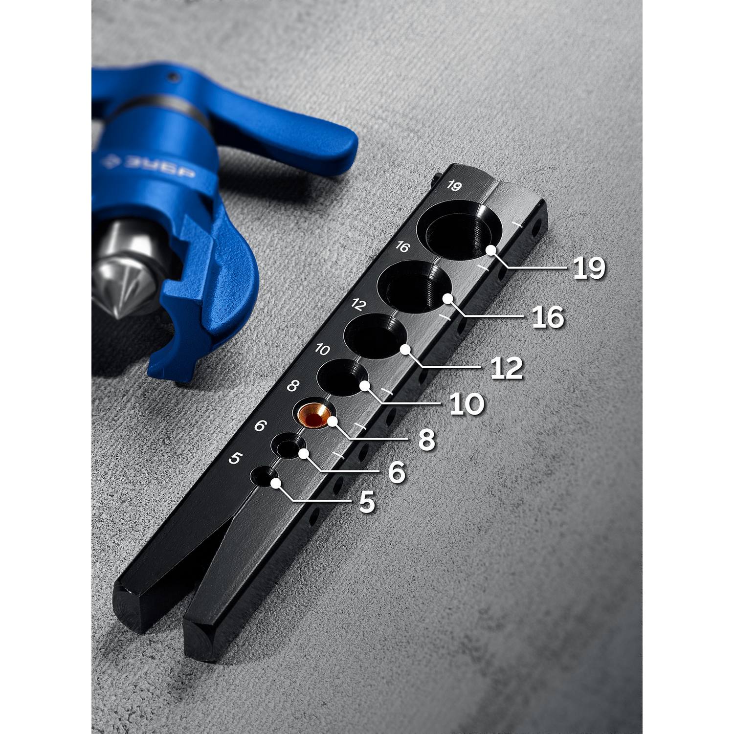 ЗУБР  5 - 19 мм, 3/16"-3/4”, в кейсе, эксцентриковая развальцовка, Профессионал {23610}