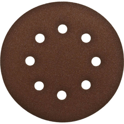 Круг шлифовальный ЗУБР "СТАНДАРТ" из абразивной бумаги на велкро основе, 6 отв., Р120, 150мм, 5шт {35350-150-120}