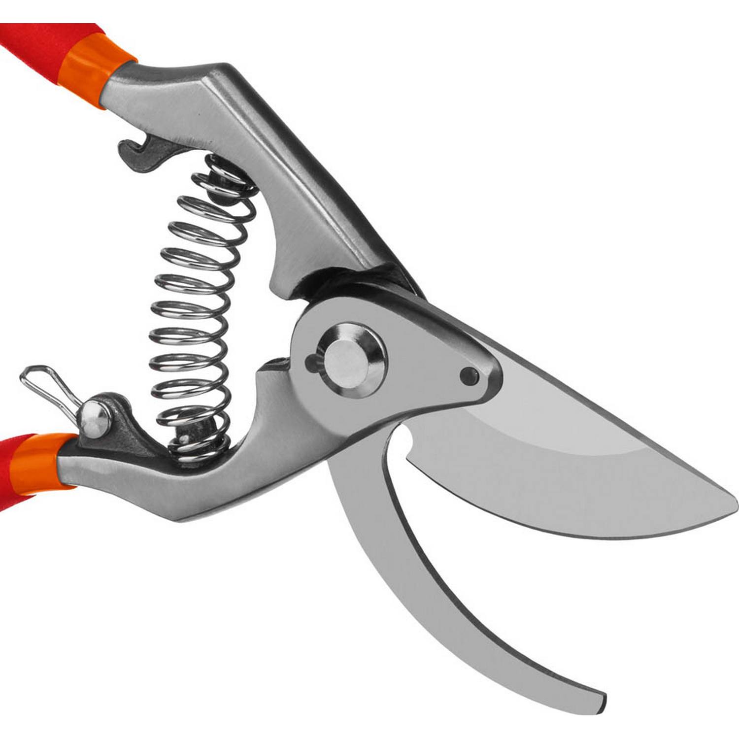 GRINDA  G-7, 210 мм, высокоуглеродистая сталь, направленное под углом лезвие, цельнокованый, покрытие ПВХ, плоскостной секатор (423107)