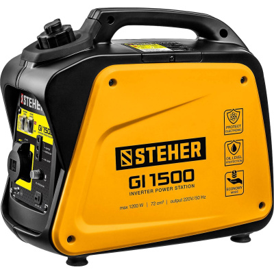 GI-1500 генератор инверторный, 1200 Вт, STEHER {GI-1500}