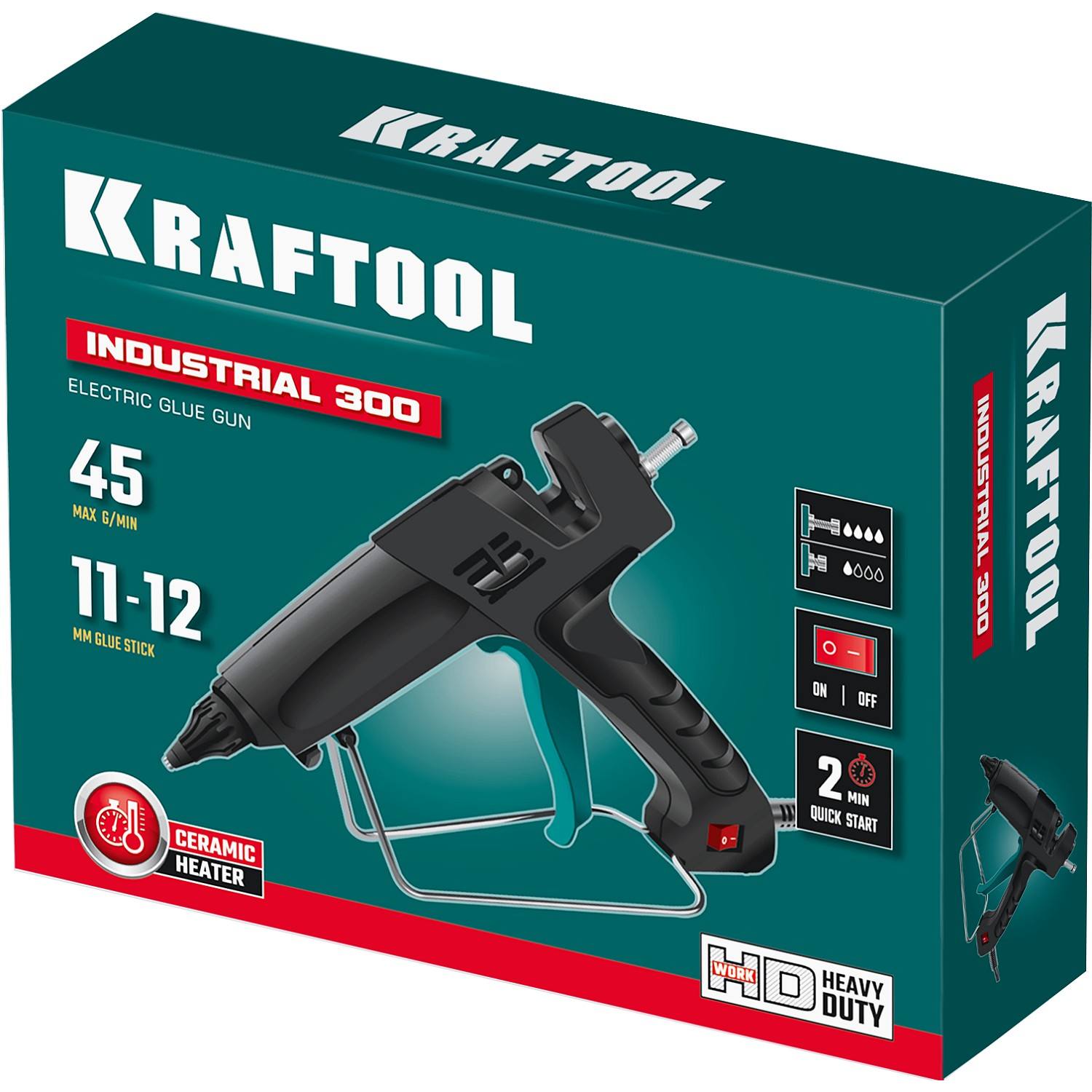 KRAFTOOL Industrial 300  пистолет термоклеевой электрический, d 11-12 мм  45 г/мин {06842}