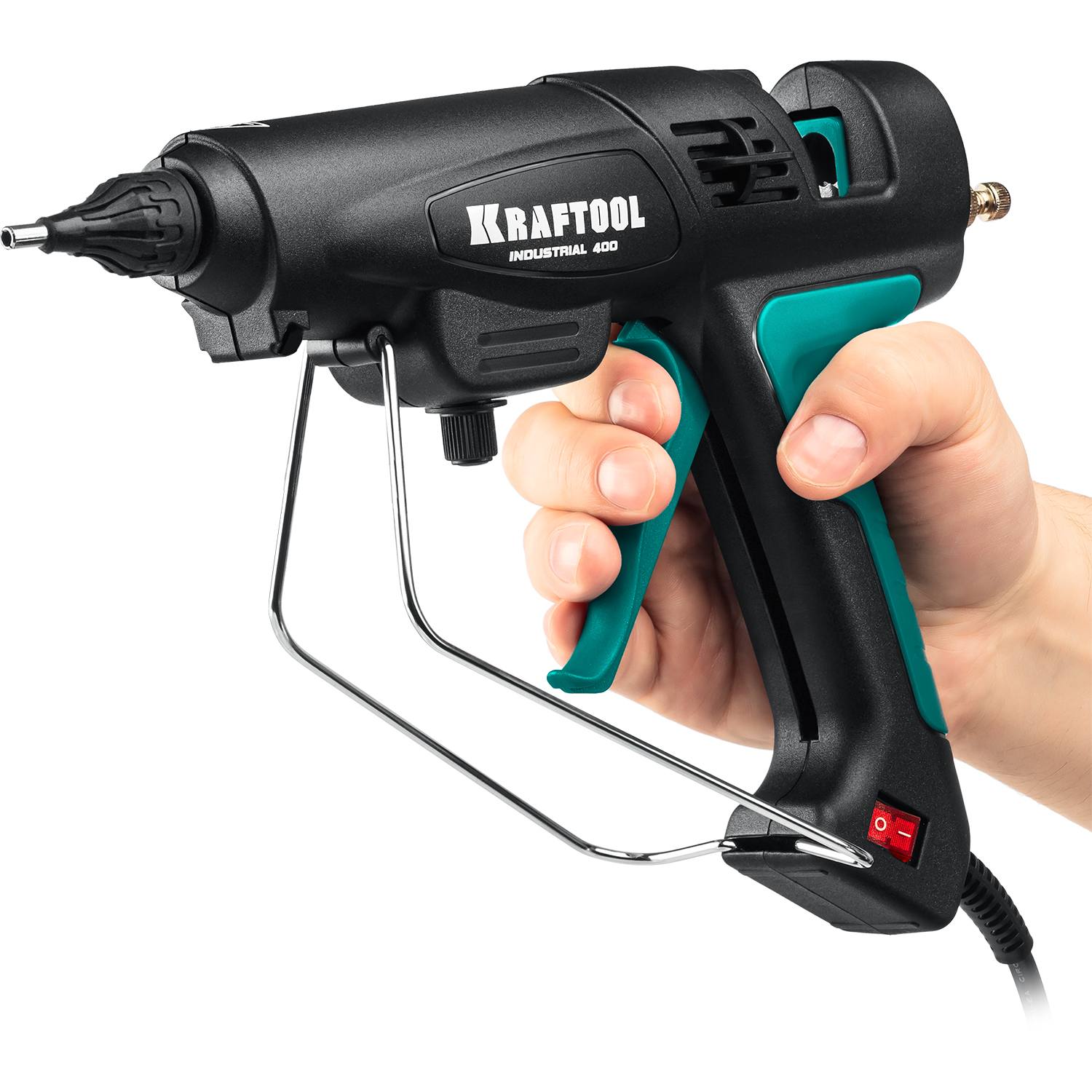 KRAFTOOL  Industrial 400, d 11 - 12 мм, 50 г/мин, 130 - 230°C, электрический термоклеевой пистолет (06843-300-12)