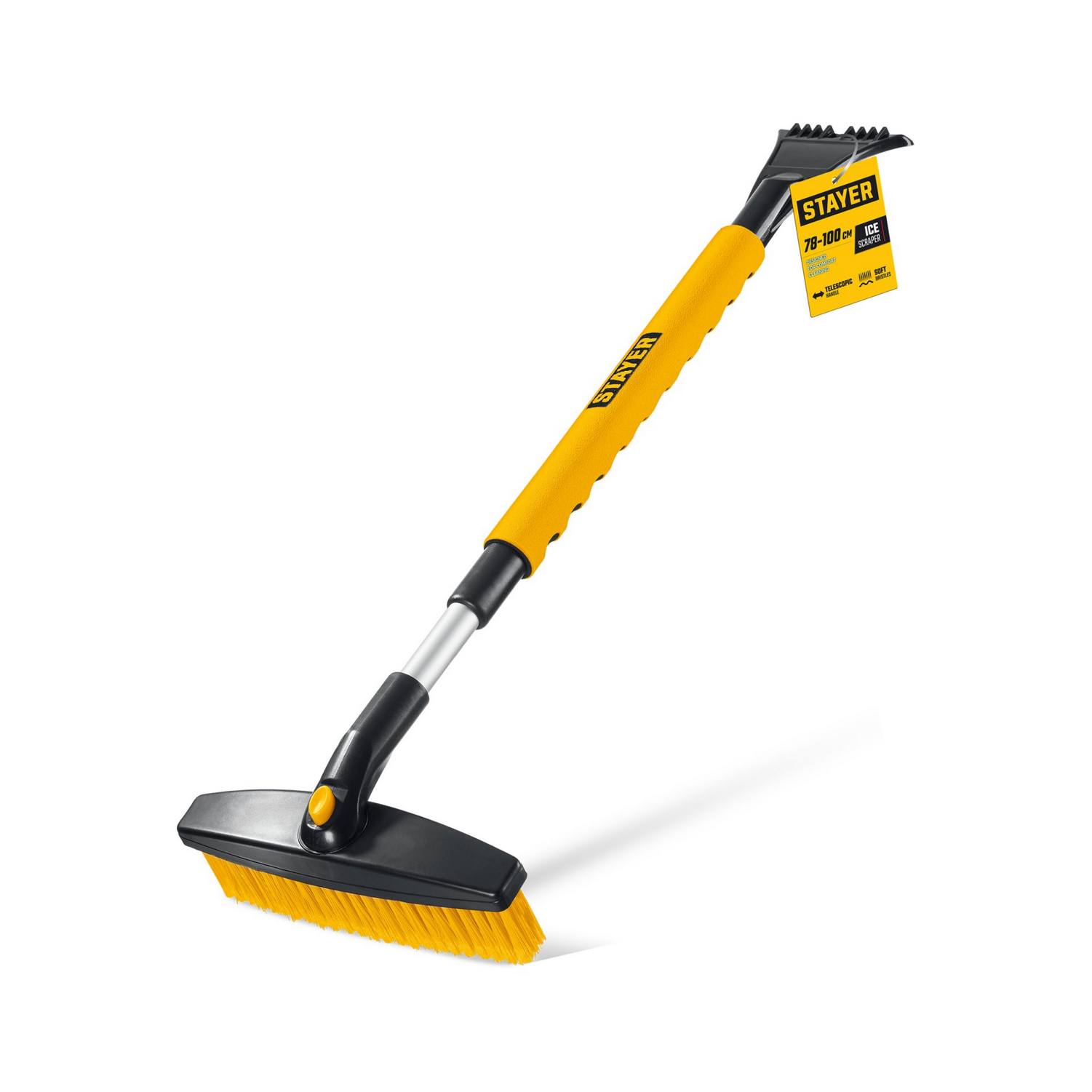 STAYER  телескопическая щётка от снега со скребком автомобильная, 775-1000 мм {61046}