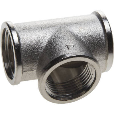 Тройник GENERAL FITTINGS никелированная латунь, г/г/г, 1" {51052-1}