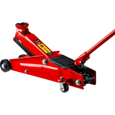 STAYER  RED FORCE, 3 т, 135 - 410 мм, подкатной домкрат с увеличенным подъемом и поворотной ручкой, Professional (43151-3)