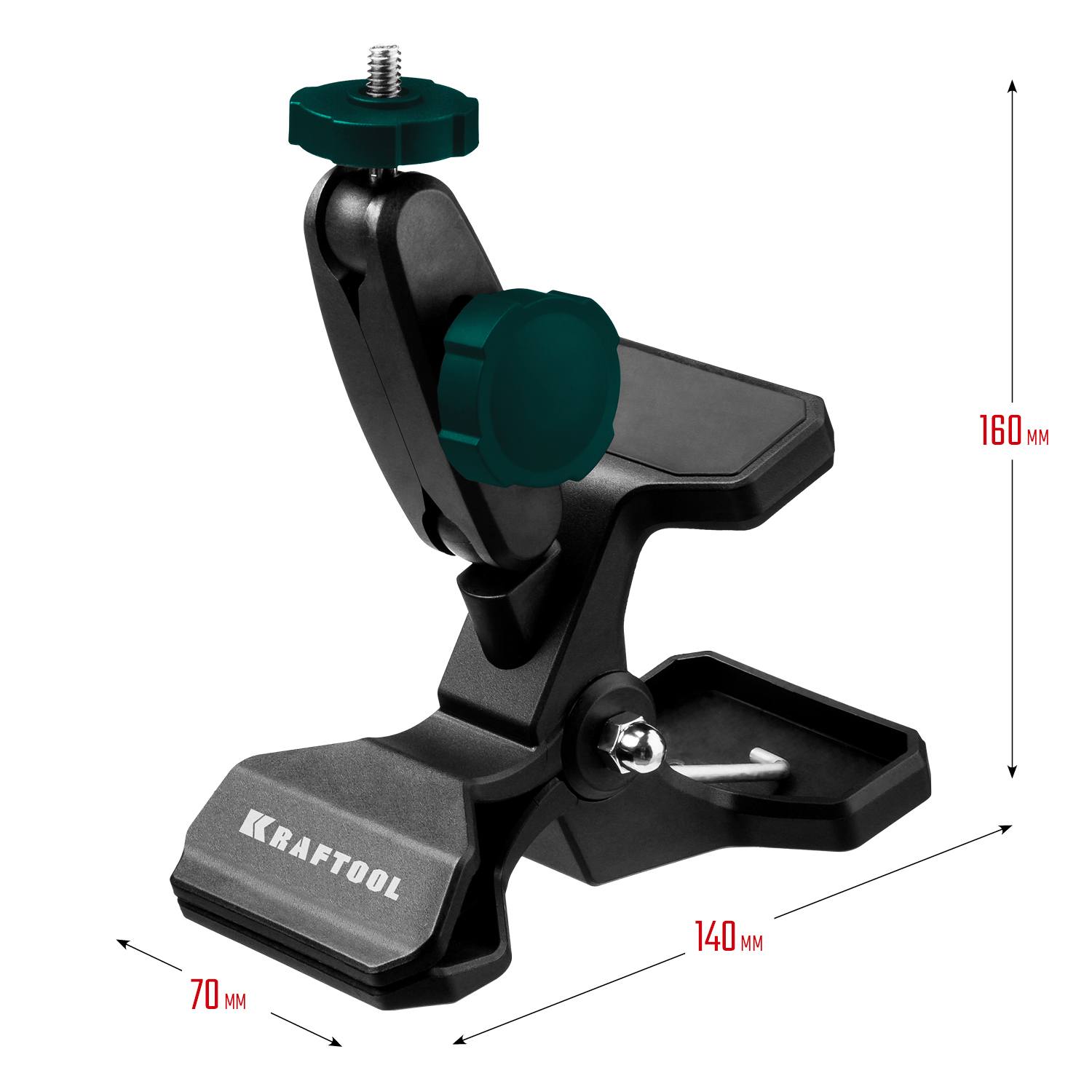 MM2 универсальный шарнирный держатель- клипса, KRAFTOOL {34704}
