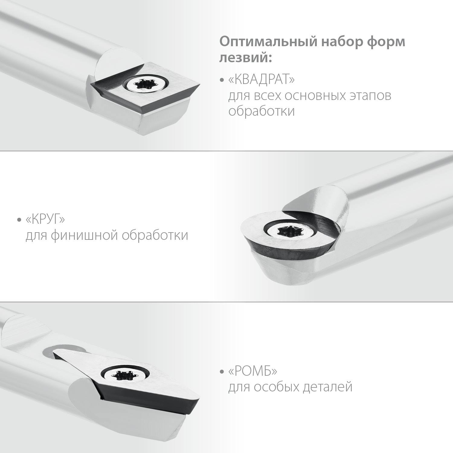 KRAFTOOL Precision-3 набор ручных резцов по дереву, 3шт, Твердосплав {18369}
