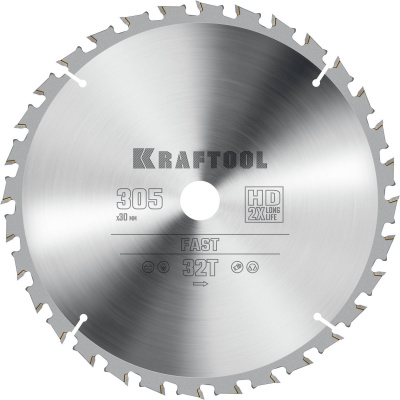 KRAFTOOL  Fast, 305 х 30 мм, 32Т, пильный диск по дереву {36950-305-30}