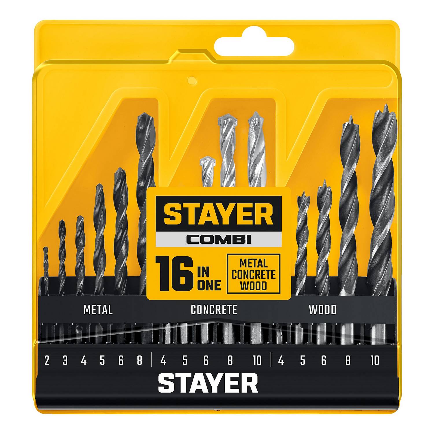 STAYER  Combi 16 предметов, набор комбинированных сверл  {29720-H16_z01}