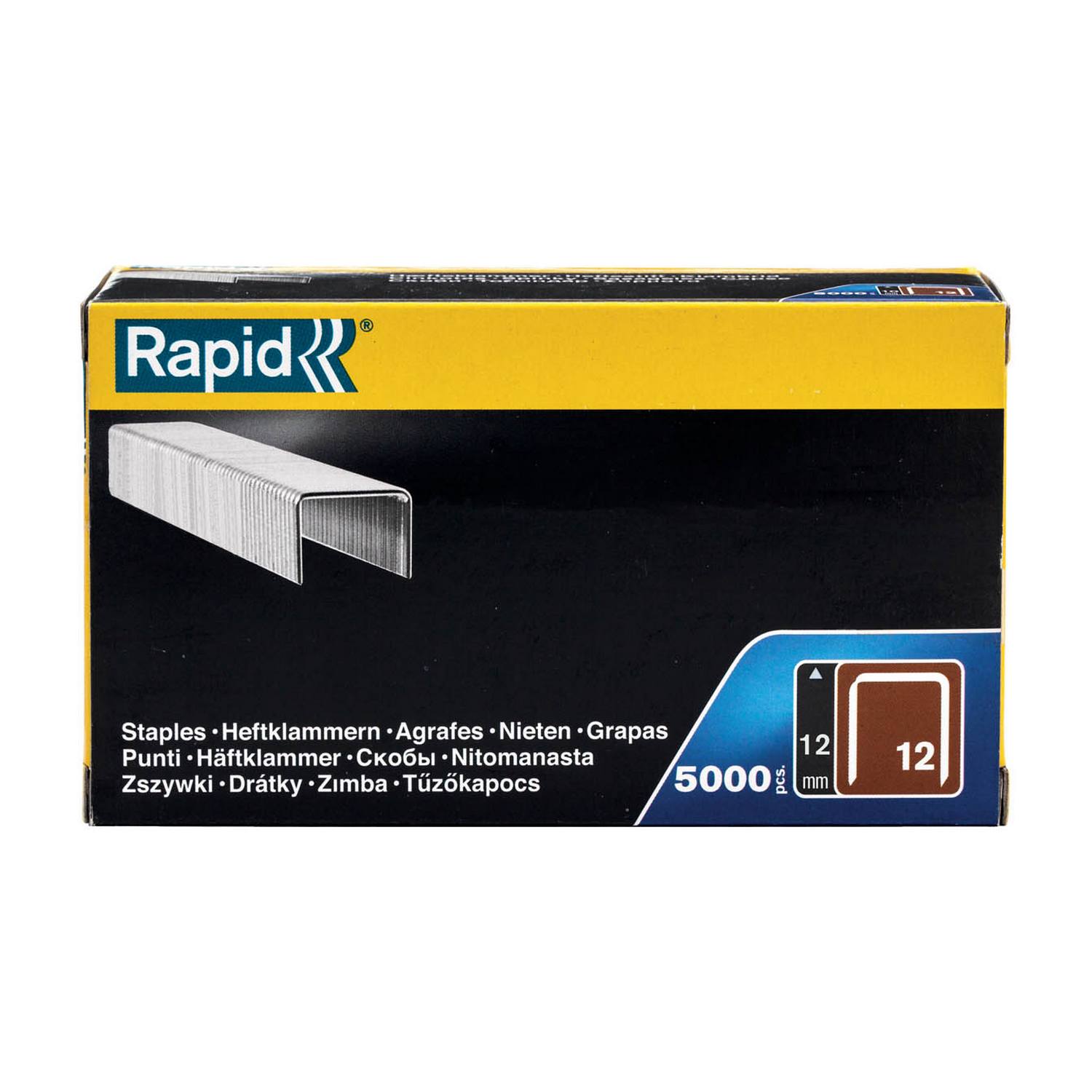 RAPID 12 мм скобы тонкие широкие тип 80 (12 / ВеА 80 / Prebena A / Senco AT), 5000 шт {40100520}