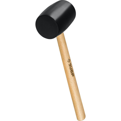 ЗУБР 450г Чёрная резиновая киянка с деревянной рукояткой {2050-65_z02}