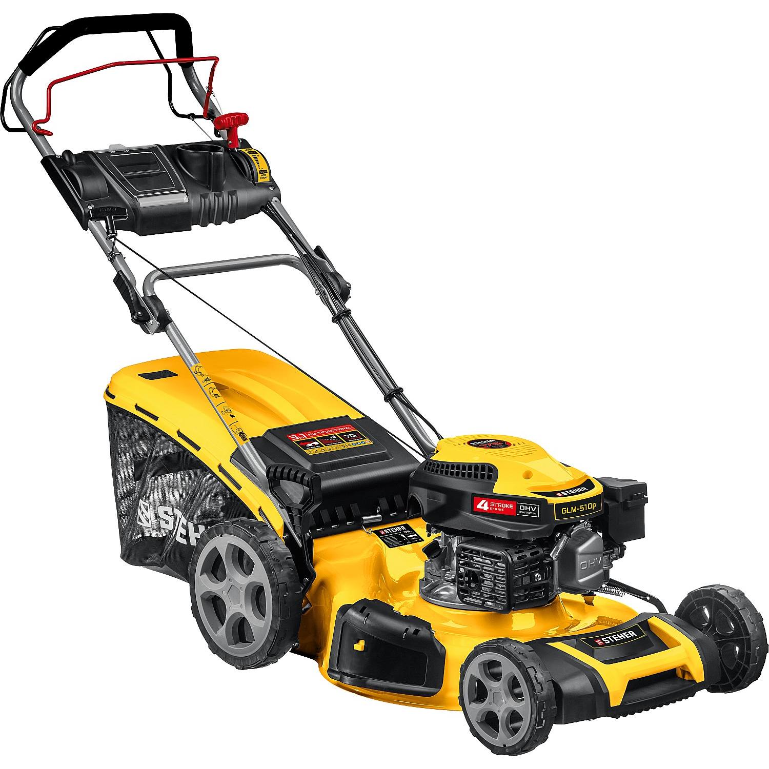 STEHER 510 мм  6.5 л.с  самоходная газонокосилка бензиновая {GLM-510p}