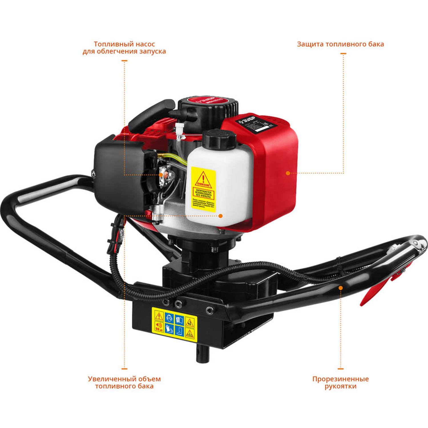 Мотобур (бензобур), d=60-150 мм, 43 см3, 1 оператор, ЗУБР {МБ1-150}