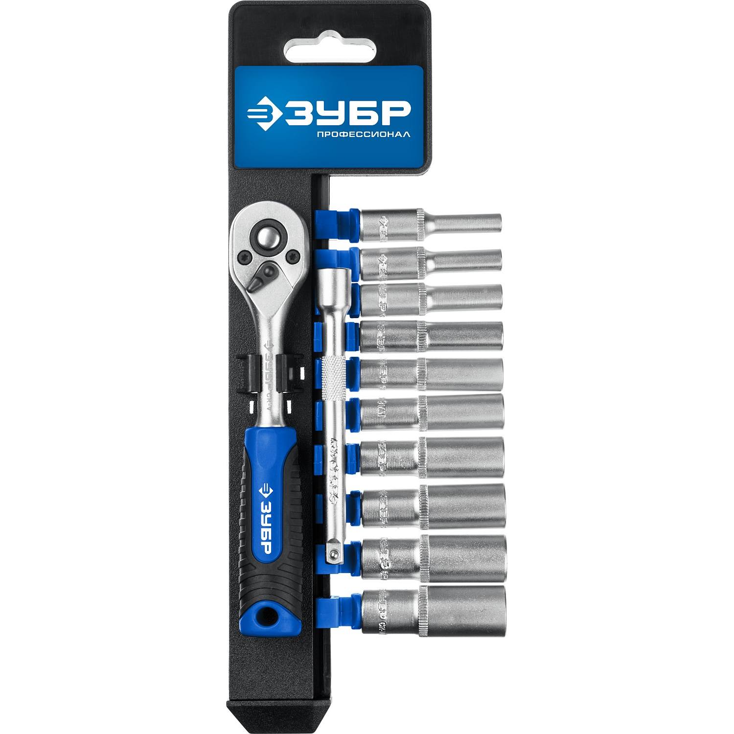 ЗУБР ТМ-12У  набор торцовых головок 12 предм. Серия Профессионал. {27651-H12}