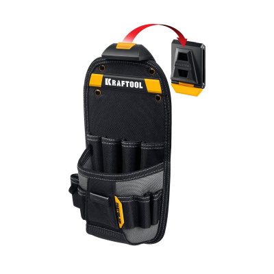 KRAFTOOL  KP-11 с быстросъёмным креплением FastClip, 11 карманов и петель, 170 х 360 мм, поясная сумка  {38777}