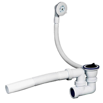 Сифон ЗУБР "Мастер" для ванн с выпуском и нержавеющими чашками {51873}