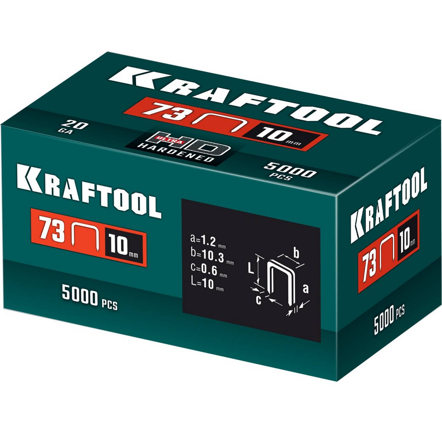 KRAFTOOL  10 мм, тип 73, 5000 шт, скобы для плайера {31773-10}