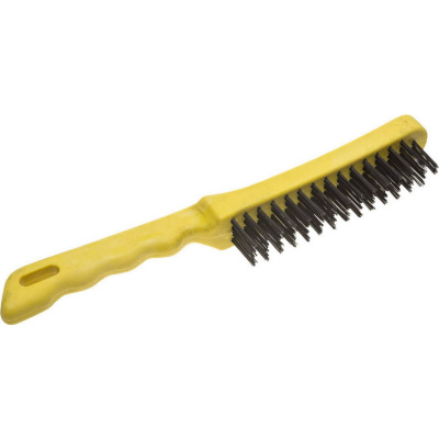 Щетка STAYER "MASTER" проволочная стальная с пластмассовой ручкой, 4 ряда {35015-4}