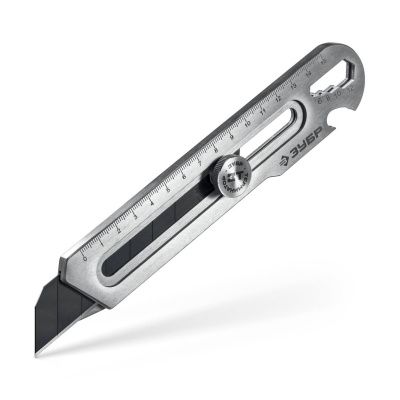 ЗУБР  Терминатор-25, 25 мм, цельнометаллический нож с винтовым фиксатором, Профессионал {09186}