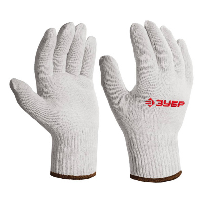 ЗУБР  ОПТИМА, L-XL, х/б перчатки без покрытия, 10 класс  {11445-XL}