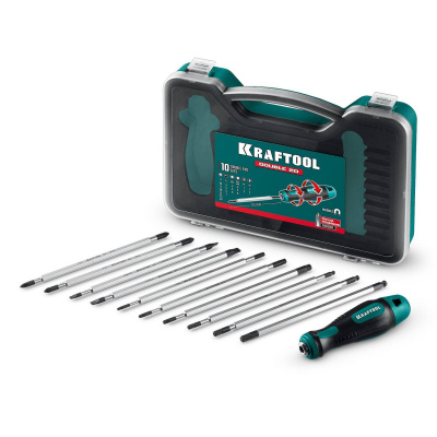 KRAFTOOL  Double 20, 20 шт, набор: отвертка с переставными стержнями {25817}