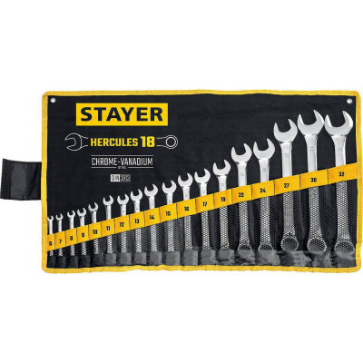 Набор комбинированных гаечных ключей 18 шт, 6 - 32 мм, STAYER HERCULES {27081-H18_z01}