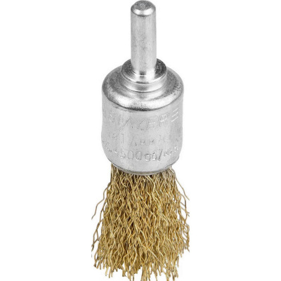 Щетка кистевая для дрели, витая стальная латунированная проволока 0,3мм, 17мм, STAYER, MAXClean {35113-17}