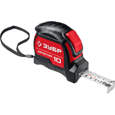 Рулетка с автостопом ЗУБР Автостоп 10м х 25мм {34052-10-25_z01}