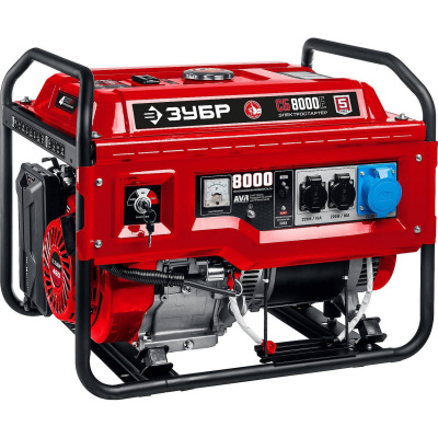СБ-8000Е бензиновый генератор с электростартером, 8000 Вт, ЗУБР {СБ-8000Е}