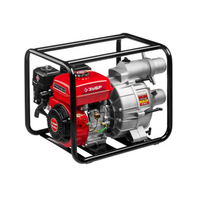 Мотопомпа бензиновая, ЗУБР МПГ-1000-80, для грязной воды, 1000 л/мин (60 м3/ч), патрубки 80 мм, напор 26 м, всасывание 8 м
