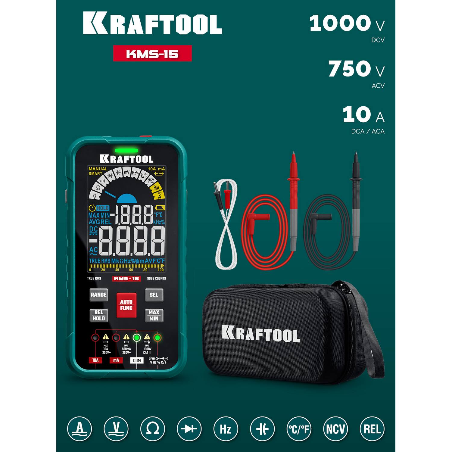 KRAFTOOL  KMS-15 смарт-мультиметр цифровой {59870}
