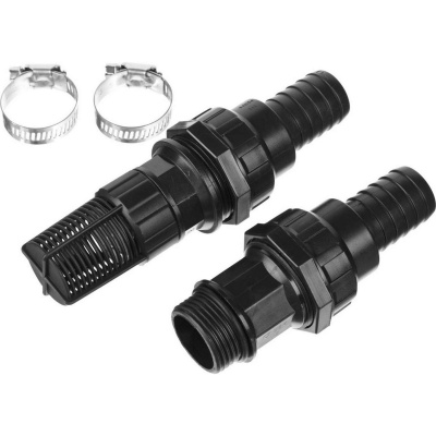 ЗУБР Набор для всасывающих шлангов: Обратный клапан с фильтром, адаптер, два хомута {40316}