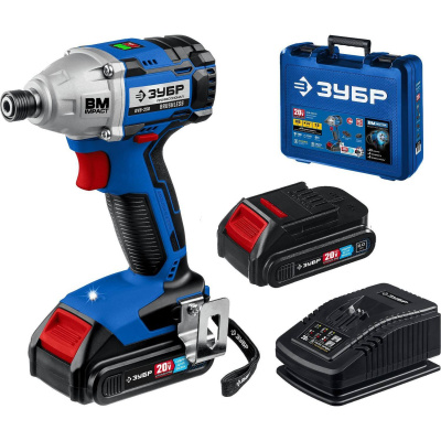 ЗУБР 20В бесщеточный винтоверт, 2 АКБ (2Ач), в кейсе, Профессионал. GVB-250-22 {GVB-250-22}