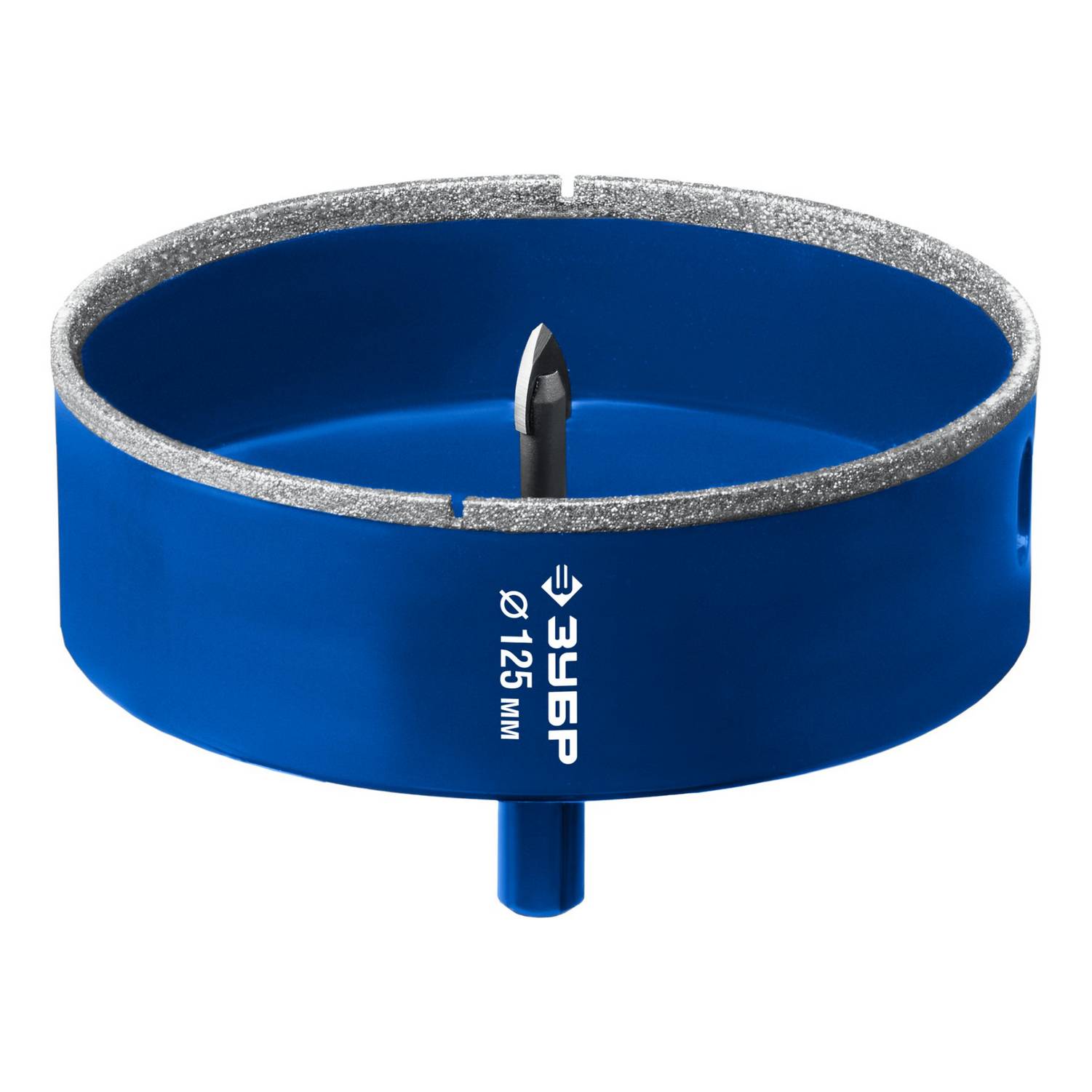 ЗУБР  АГК d 125 мм (центр. сверло, трехгр. хвост, Р60), Алмазная коронка, Профессионал  {29850-125}