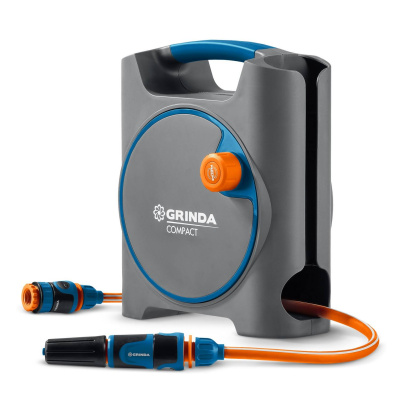 GRINDA  COMPACT, шланг 10м x 5/16" в пластиковом корпусе, поливочный набор 4 предм., соединит. шланг 1/2"х1,5м, набор поливочный мини ProLine {428480}