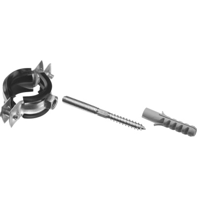 ЗУБР  3/4", трубный хомут с сантехнической шпилькой и дюбелем  {37866-26-30}