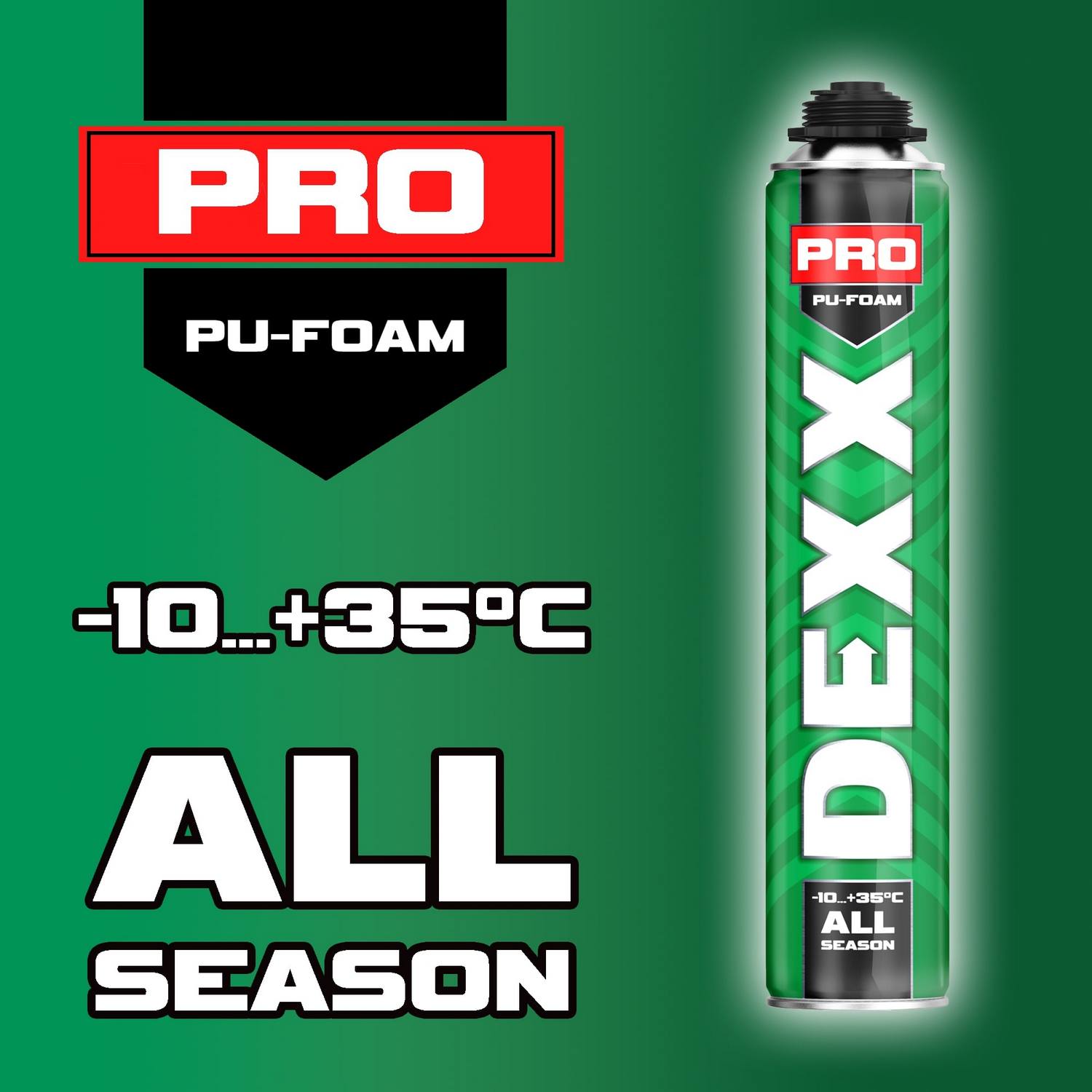 PRO пена монтажная, пистолетная, всесезонная, 750мл, DEXX {41126}