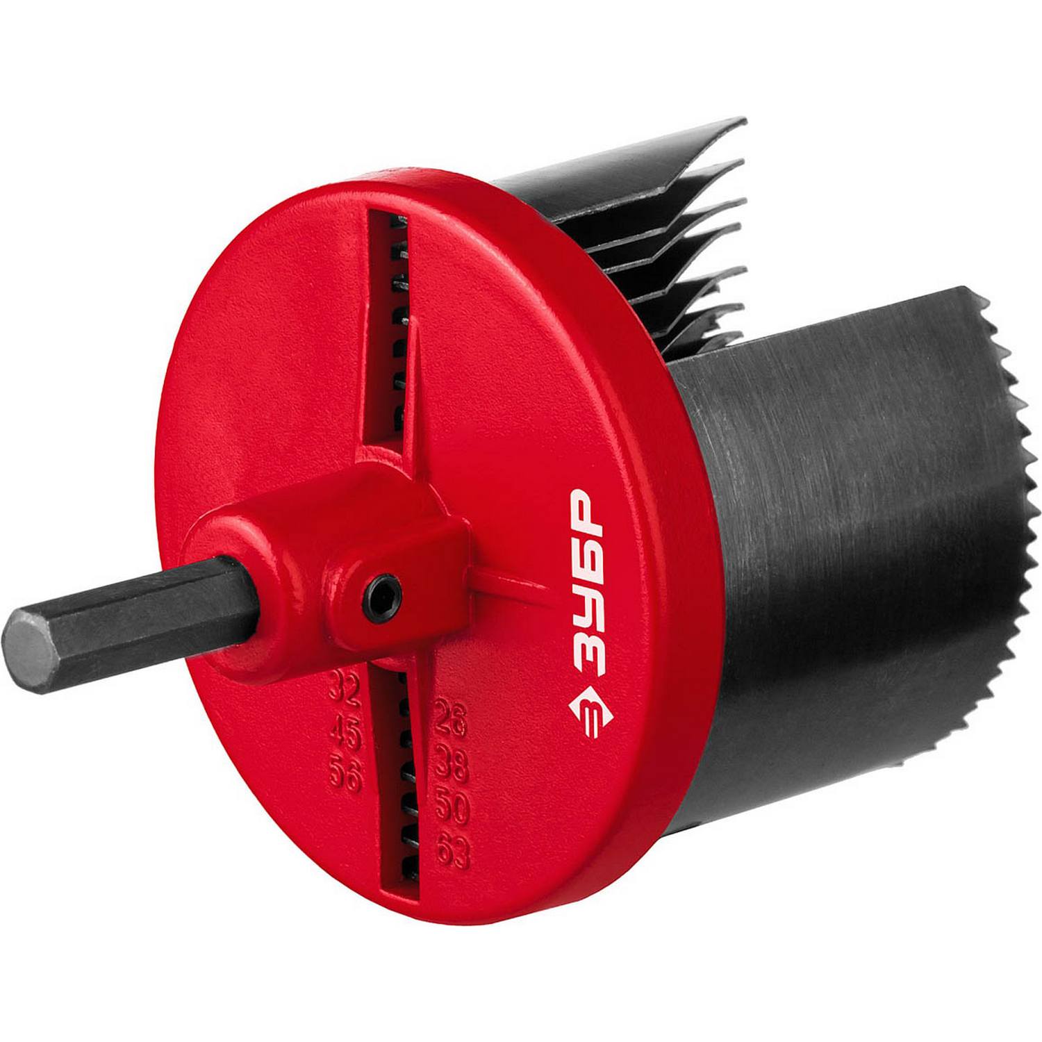 ЗУБР 7шт(26-63/42мм), кольцевая пила по дереву, сегментная, наборная, 7 полотен: 26-32-38-45-50-56-63х42 мм