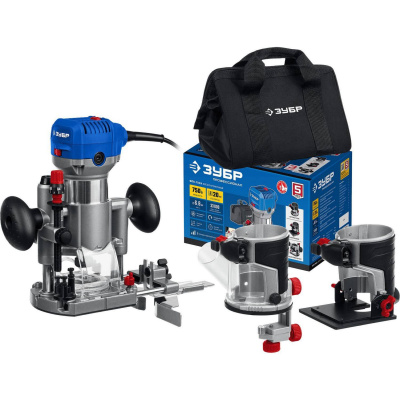 ЗУБР  750 Вт, кромочный фрезер, сумка, 3 основания, Профессионал  {ФПК-750Н}