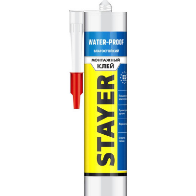 Клей монтажный STAYER Professional, влагостойкий, 280мл {41325}