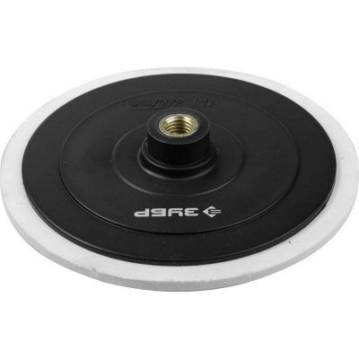 Тарелка опорная ЗУБР "Мастер" пластиковая для полировальной машины на липучке, d 180 мм, М14 {35785}