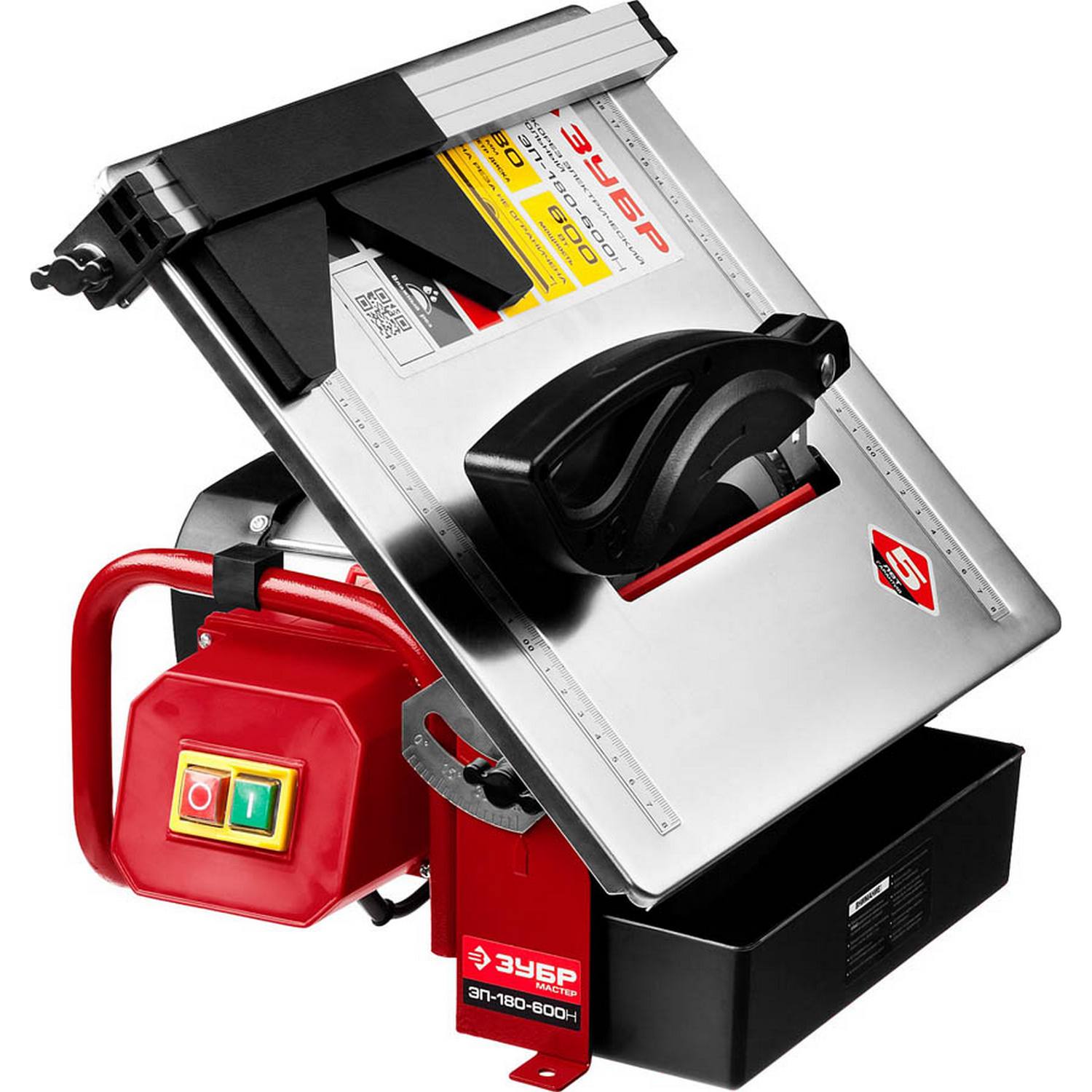Электроплиткорез ЗУБР "Мастер", диск 180 мм, глубина реза 90°-34мм/45°-17мм, стол 330х360мм, 2950об/мин, 600Вт
