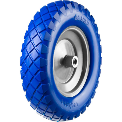 ЗУБР  КПУ-2, 4" х 380 мм, для тачки (арт. 39903), стальной диск, раб. давление 1.8 - 2 атм., полиуретановое колесо, Профессионал (39912-2)