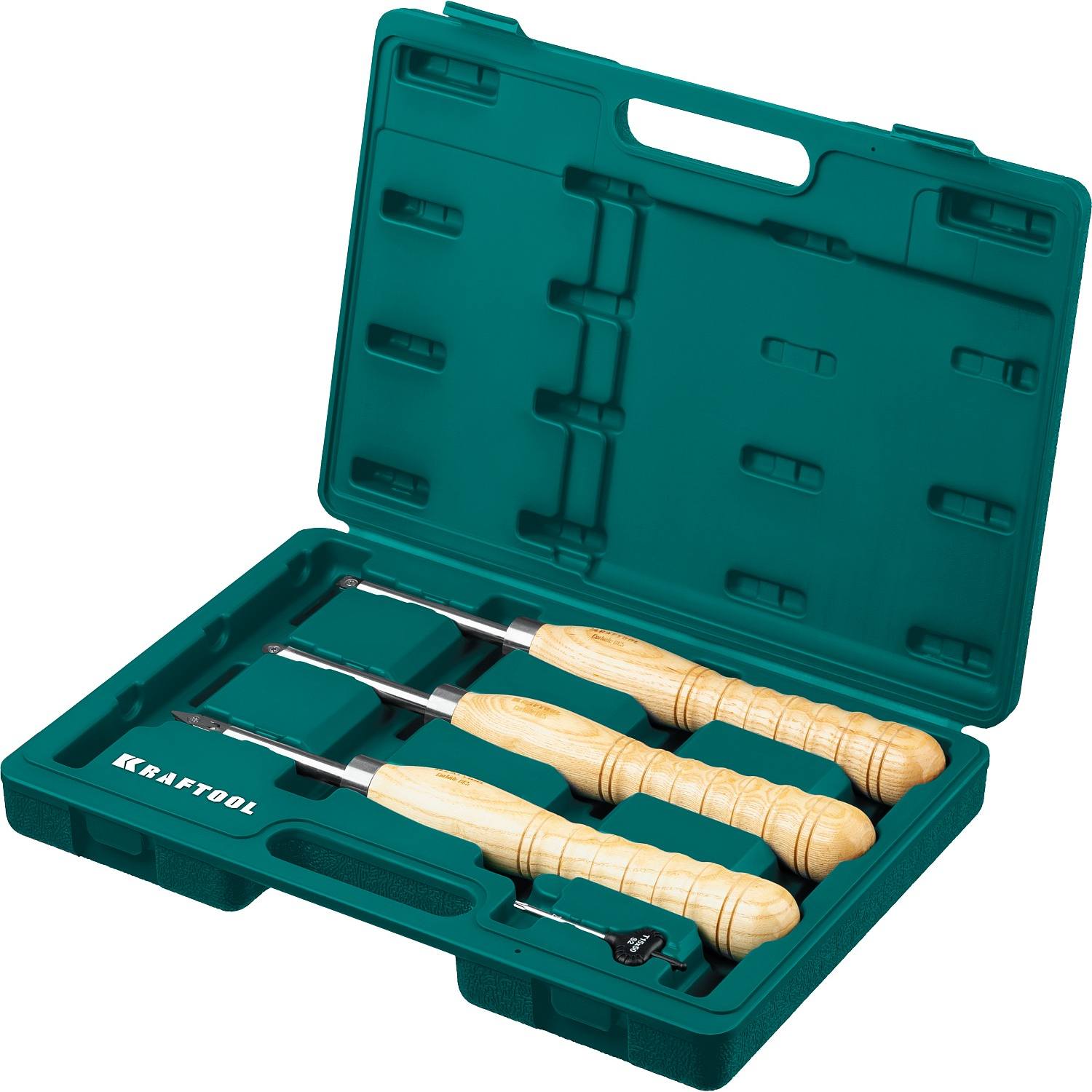 KRAFTOOL Precision-3 набор ручных резцов по дереву, 3шт, Твердосплав {18369}