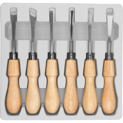 Стамески ЗУБР "ЭКСПЕРТ" фигурные профессиональные, 6шт {18373-H6}