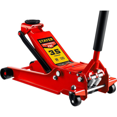 STAYER  F-37 RED FORCE, 3.5 т, 98 - 535 мм, универсальный подкатной домкрат для СТО, Professional (43158-3.5)