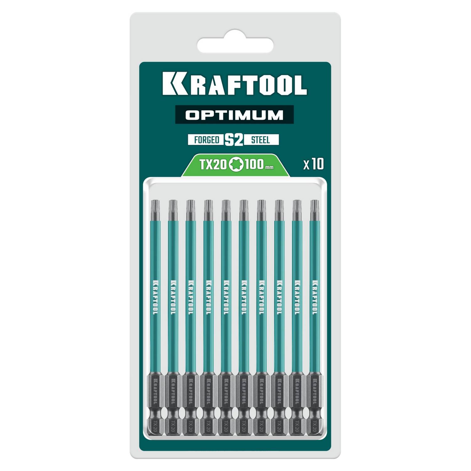 KRAFTOOL  OPTIMUM TX 20, 100 мм, 10 шт, биты {26126-20-100-S10}