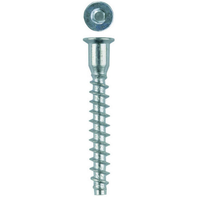 Винт-конфирмат оцинкованный, шестигранный шлиц, 6,4ммx50мм, 2500шт, ЗУБР {4-308050-64-050}